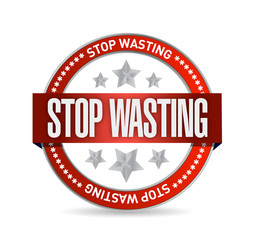 stop wasting seal illustration design