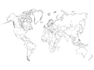 World Map Outline Illustration