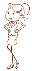 A simple sketch of an air hostess