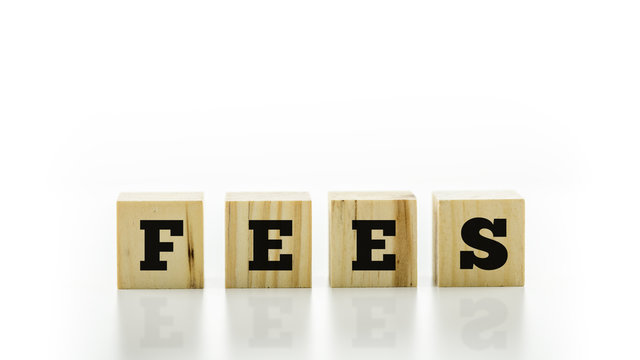The word - Fees - on wooden blocks or cubes