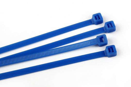 Cable ties in blue