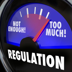 Too Much or Not Enough Regulation Gauge Measuring Rules Level - obrazy, fototapety, plakaty