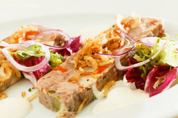 meat appetizer in the bar