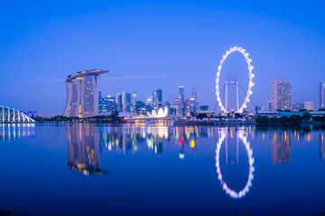 Obraz premium Singapore Skyline at night.