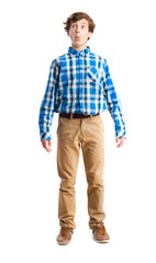 young boy joking