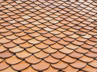 Traditional Thai style art of roof in temple