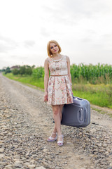 girl with a suitcase