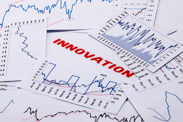 innovation concept displayed in graphs and charts
