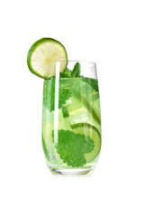 cocktail into glass