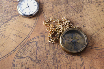 compass on old map