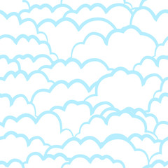 Heavenly seamless pattern with clouds