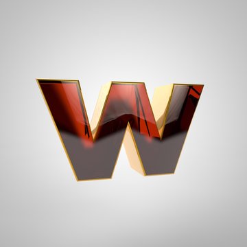 3d Golden Letter - W