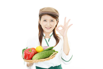 笑顔のウェイトレス