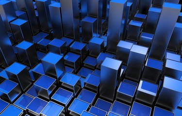 Fototapeta premium Blue Metallic Growing Bars