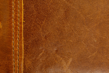 Fototapeta premium Brown leather texture closeup.