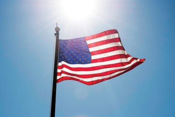 United States Flag on Sky