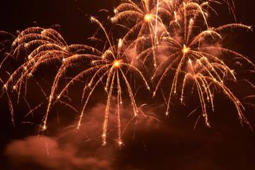 Red colorful fireworks