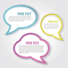 Set of colorful speech bubbles