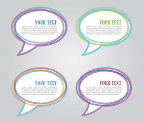 Set of colorful speech bubbles