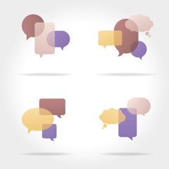 Set of colorful speech bubbles