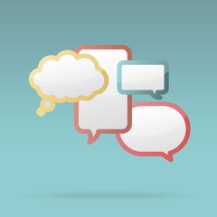 Set of colorful speech bubbles