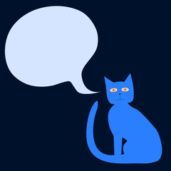 Communication bubble - blue orangeeye cat
