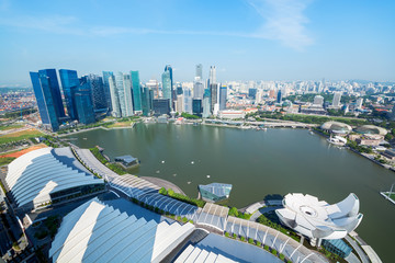 Aerial view of Singapore skyline
