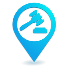 vente aux enchères sur symbole localisation bleu