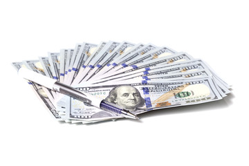 Dollars and pen