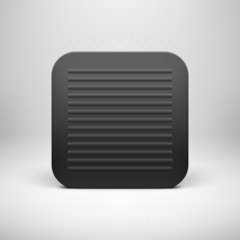 Black Abstract App Icon Button Template