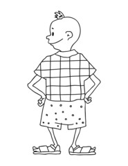 boy in shorts, vector illustration