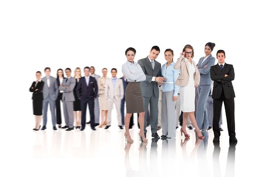 Composite image of business people