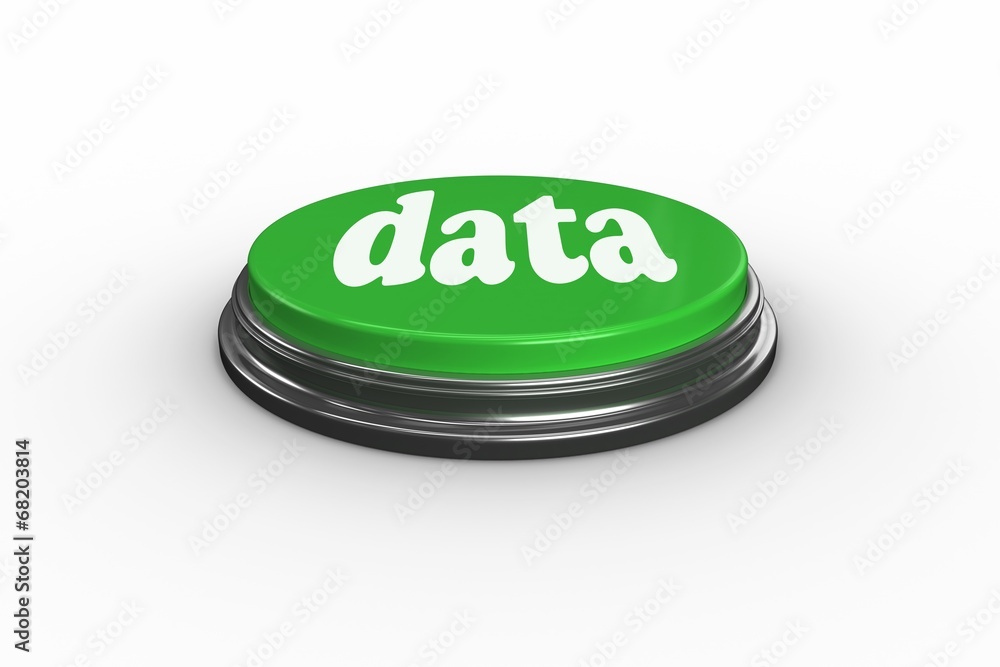 Poster Data on digitally generated green push button