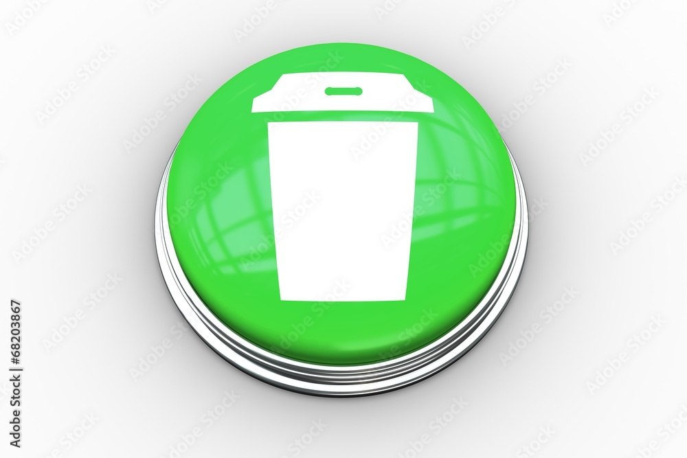 Poster composite image of coffee cup graphic on button