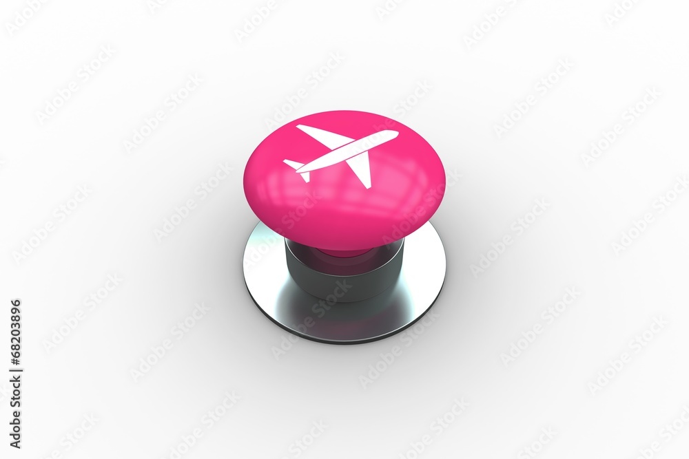 Aufkleber Composite image of airplane graphic on button
