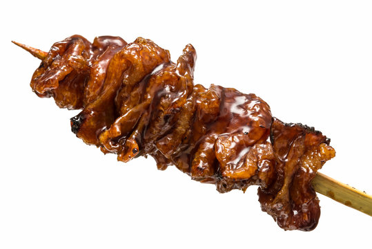 皮 焼き鳥 yakitori 白背景