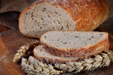Close-up of traditional homemade bread