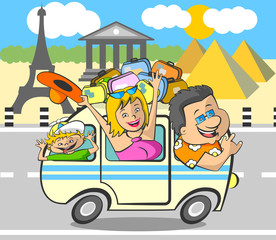 Family goes on a journey