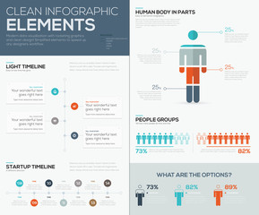 Modern infographic data visualization with people and timelines