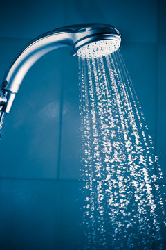 refreshing shower with water stream