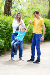 Happy family in the park