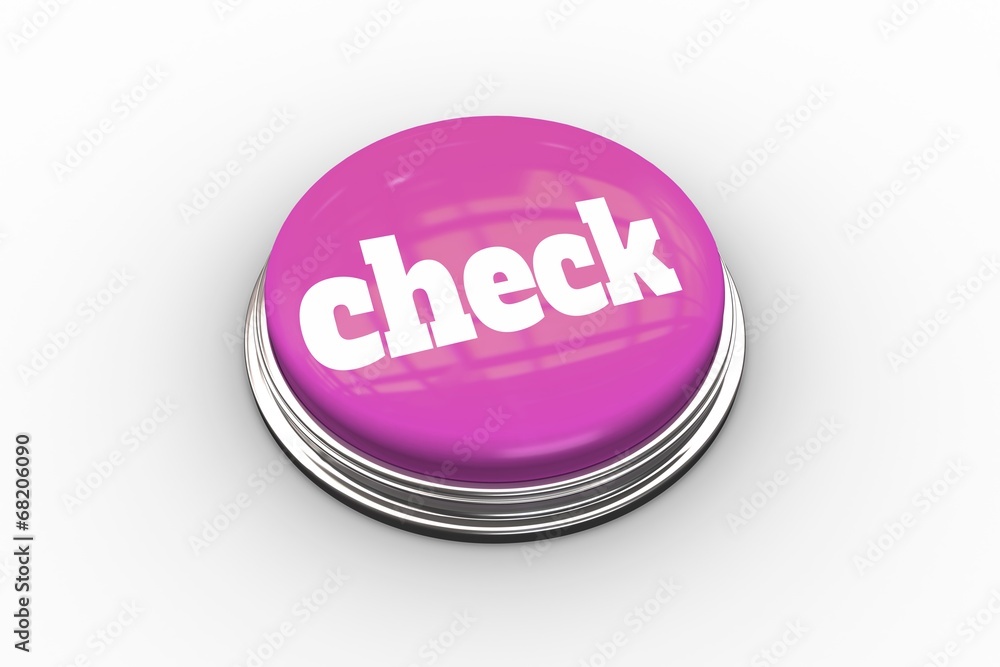 Aufkleber check on shiny pink push button