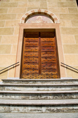 tradate  italy   church    door entrance and mosaic
