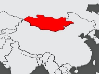 Fototapeta premium Map of worlds. Mongolia.