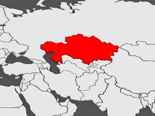 Fototapeta premium Map of worlds. Kazakhstan.