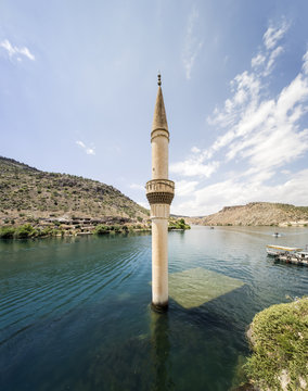 Sunken Village Savasan in Halfeti, Sanliurfa Turkey