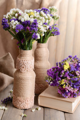 Beautiful bouquet of bright flowers in vase