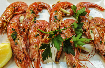 Gegrillte Tiger Prawns
