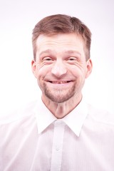 Funny man smiling