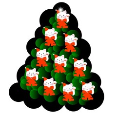 arbre de noël  chat